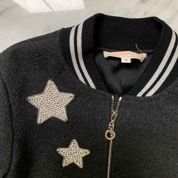 Truly Me Girls Bomber Jacket Charcoal Rhinestone 6 - Picture 8 of 16